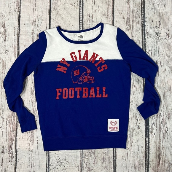 New York Giants Pink Victoria's Secret NFL Football Pullover Womens Sweatshirt - Picture 1 of 4